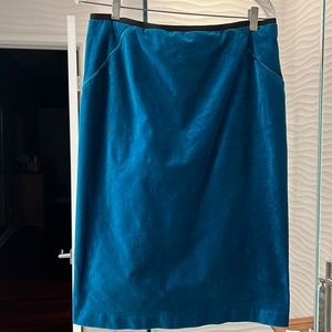 Elie tahari teal velvet skirt